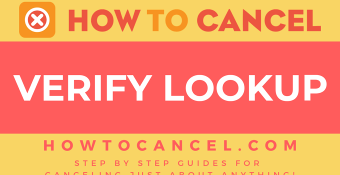 How to cancel Verify Lookup