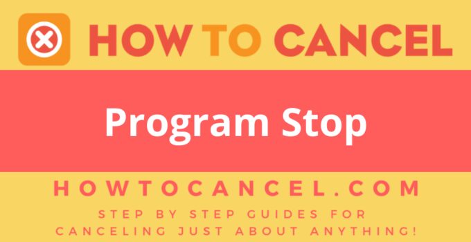 How to Cancel Program Stop How to Cancel Program Stop